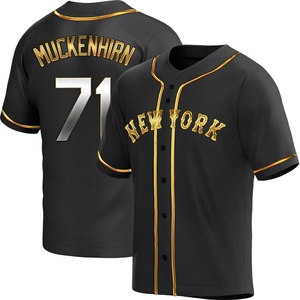 Youth Zach Muckenhirn New York Mets Replica Black Golden Alternate Jersey